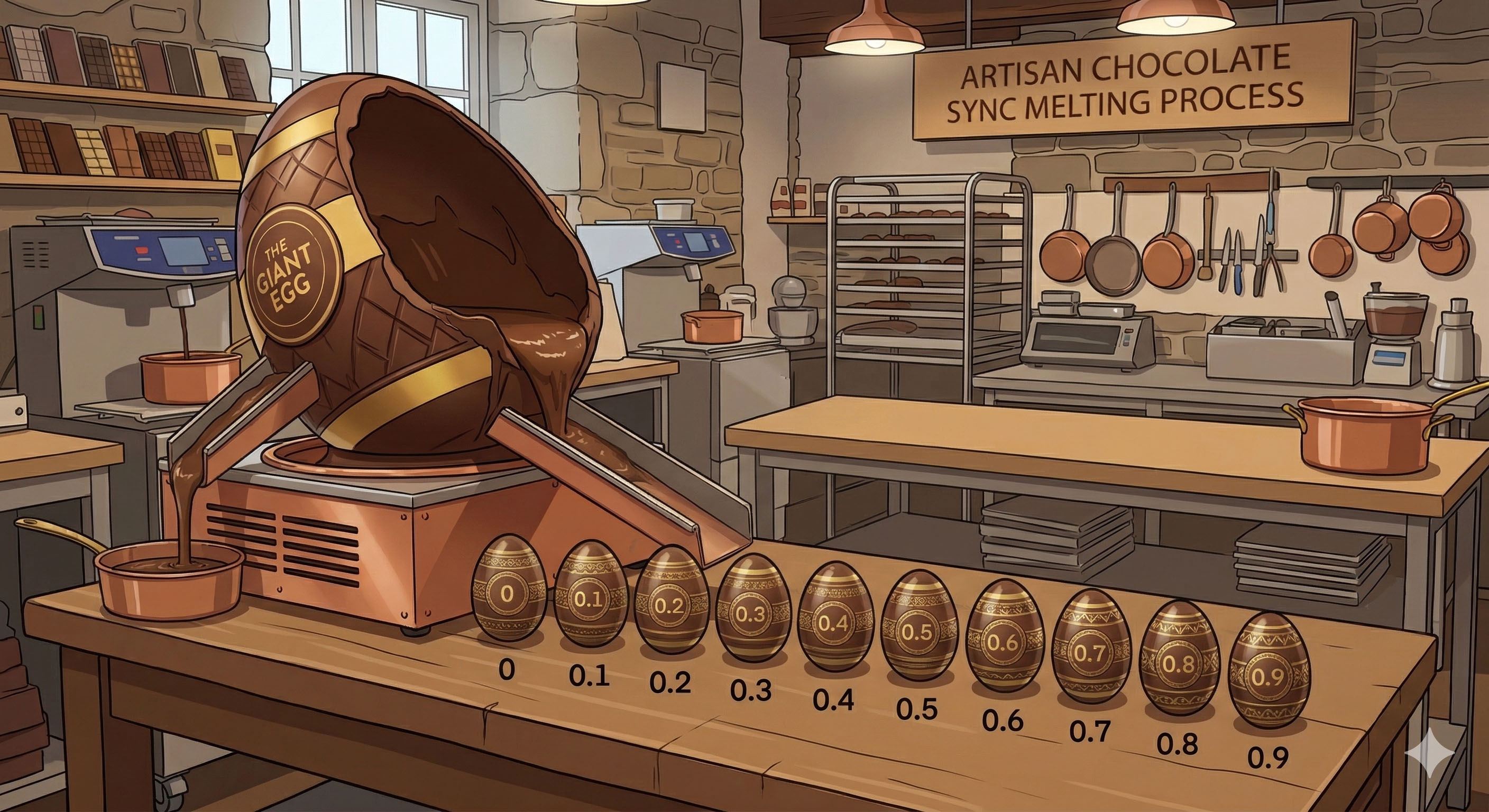 Chocolate Egg Quantum Superposition - Image Generated by Gemini